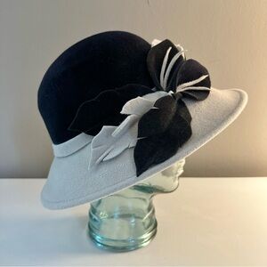 Gabriel Amar for Frank Olive Black and Tan Felt Statement Hat